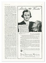 Print Ad New England Mutual Situation Not Wanted 1938 3/4-Print Advertis... - $9.70
