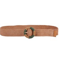 Boho Beaded Circle Buckle Stretch Belt Size S/M - $33.74 CAD