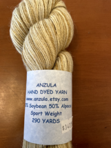 CLEARANCE - Hand Dyed Anzula Soypaca Sport weight yarn color variegated Gold - £9.49 GBP