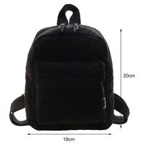 Bolsas Feminina Soft Vintage Corduroy Solid Color Backpack Ls Autumn Winter Smal - £120.80 GBP
