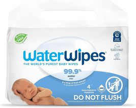 WaterWipes Plastic-Free Original-baby Wipes, 99.9% Water Based Wipes, Un... - $15.91