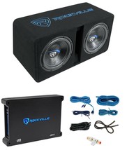 Rockville DK512 PACKAGE Dual 12&quot; 2800w K5 Car Subwoofer Enclosure+DB12 A... - £392.52 GBP