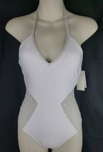 Ella Moss Swimsuit White Polka Dot Cutout One Piece Bathing Tied Womens ... - £14.40 GBP