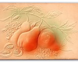 Pears and Blossoms Airbrushed HIgh Releif Embossed DB Postcard T21 - $3.91