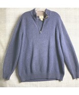 LL Bean Mens Size X Large Sweater 100% Shetland Wool Pullover Leather El... - £18.33 GBP