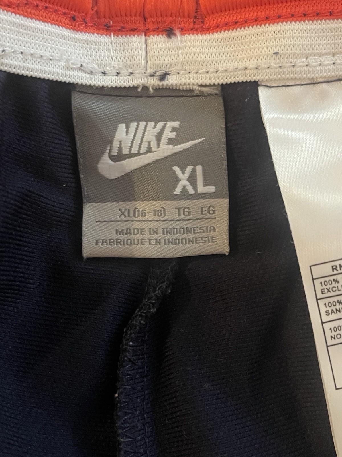NIKE Women Navy & Orange ELASTIC WAIST Athletic SHORTS Size XL Item image 5