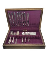Vintage WM Rogers &amp; Son IS Gardenia Silverplate Set of 49 Pieces Flatware - $51.31 CAD