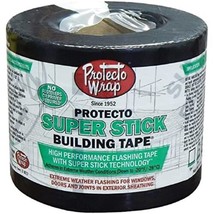 Protecto Wrap Super Stick 6 in. W X 75 ft. L Synthetic Flashing Tape Silver - £44.69 GBP