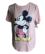 Disney Women&#39;s Mickey Mouse Pink Short Sleeve T-Shirt ~M(7-9)~ NWT - £9.56 GBP