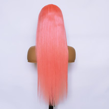 style: 180density, Size: 24inch - Human Hair 13x4 Front Lace Light Pink ... - $875.00