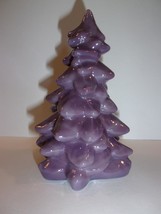 Mosser Glass 5.5&quot; Eggplant Purple Christmas Tree Figurine Holiday Made In USA! - £26.66 GBP