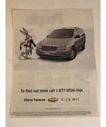 vintage Chevy Venture Print Ad Advertisement 1999 Bugs Bunny Ph2 - £6.22 GBP