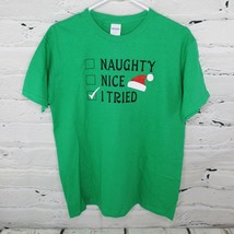 Gildan Youth Boy or Girl Christmas T-shirt Naughty Nice I Tried Holiday ... - $11.30