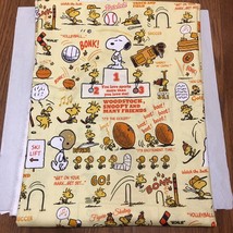 100% Cotton 2M ( 79*57 Inch ) Peanuts snoopy on lt-yellow Fabric - £17.93 GBP