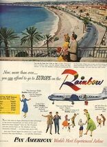 Pan American World Airlines Go To Europe on the Rainbow Magazine Ad - $17.82