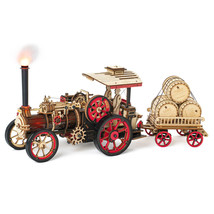 Robotime Rokr Tractor Locomotive Model 3D Wooden Puzzle For Steam Engine Tractor - £93.19 GBP