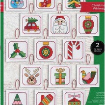 WhimsyCrafts Cross-Stitch Ornament Kit - DIY Arts &amp; Crafts Set with 30 Pieces, I - £79.68 GBP