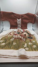 KITCHEN Handmade Towel Dress Brown/Beige And Red Birdhouse Theme - £11.69 GBP