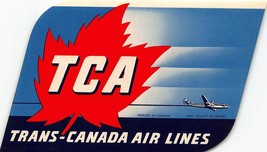 Trans Canada Air Lines T.C.A Luggage Decal 1950-60s - £5.35 GBP