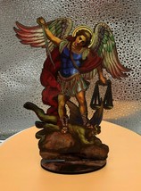 Saint Michael The Archangel 6&quot; Laser Image on Thin Wood Statue, New #93 - £5.53 GBP