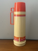 Dunkin&#39; Donuts Thermos Logo Glass-Lined King Seeley USA Vintage 80s 90s - $22.27