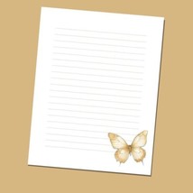 Butterflies #10 - Lined Stationery Paper (25 Sheets)  8.5 x 11 Premium Paper - £9.41 GBP