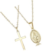 14K Gold-Plated Catholic Christian Jewelry Cross - $51.49