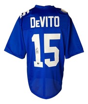 Tommy Devito New York Firmado Azul Camiseta de Fútbol Bas ITP - £83.95 GBP