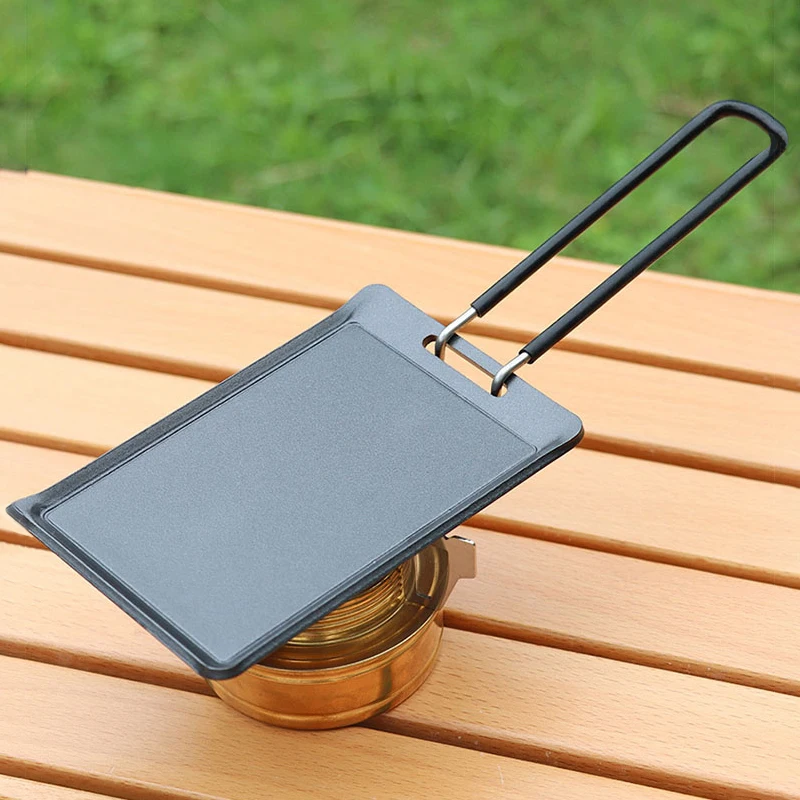 Camping Frying Pan Outdoor Mini Portable Grill Pan BBQ Baking Dishes Pans Travel - £15.73 GBP