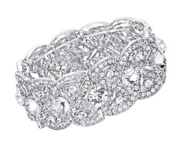 Austrian Crystal Costume Jewelry Art Deco Elastic - $66.10