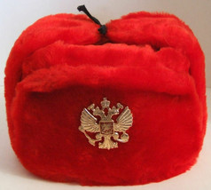Russian authentic ushanka red military hat style 1 s, m, l, xl, xxl sizes - $28.24