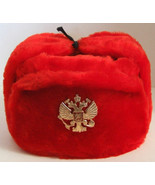 Russian authentic ushanka red military hat style 1 s, m, l, xl, xxl sizes - $28.24