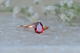 2.00Ct Pear Cut Simulated Garnet Bypass Engagement Ring 14K Rose Gold Plated - £90.19 GBP