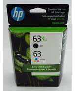 HP 63XL / 63 Ink Cartridges L0R48AN F6U61AN F6U64AN Exp 2025 Genuine Sea... - £47.38 GBP