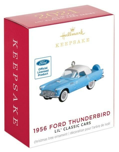 Hallmark 1956 Ford Thunderbird - Lil' Classic Cars Series 4th Mini Ornament 2021 - £14.21 GBP