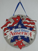 FabriCreations 2355 God Bless America Red White Blue Star Round Fabric Decor image 1