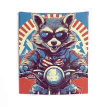 Raccoon Motorcycle Bike Rider Furry Animal Graphic Indoor Wall Tapestries - $41.18+