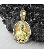 2 Ct Round Cut Diamond Men Jesus Medallion Charm Pendant 10K Yellow Gold... - €349,40 EUR