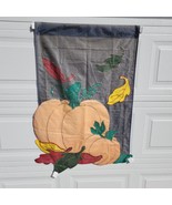 Fall Pumpkins Double Sided Glitter Thread Appliqued Garden Flag Decor  4... - $266.13 MXN