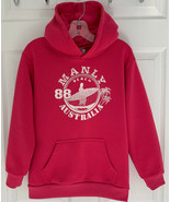 Australia Sz 8 Sweatshirt Red Pull Over Hooded Girls Boys Manly Beach 88 - £14.89 GBP