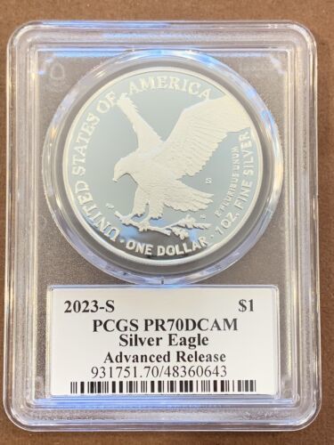 Primary image for 2023 S- American Silver Eagle- PCGS- PR70 DCAM- Advanced Release- Emily Damstra