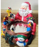 Vintage Big Arrow CO Santa W/ Toys Around A Mirror Unique Plastic Christ... - $22.49