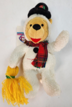 Vintage Disney Store  Snowman Pooh with Broom - Winnie The Pooh 8&quot; Bean Bag - £7.89 GBP