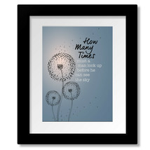 Blowin&#39; in the Wind by Bob Dylan - Rock Song Lyric Art Print Canvas or P... - $19.00+