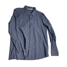 Travis Mathew Men Shirt Chamois Towel Texture Speckled Blue Button Up XL - $24.72