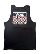 Vans Men M Black Checkerboard Tropical Hawaiian Hibiscus Flower Tank Top... - $21.85