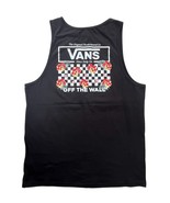 Vans Men M Black Checkerboard Tropical Hawaiian Hibiscus Flower Tank Top... - $402.20 MXN