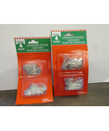 2 PACKAGES OF 200 EACH CHRISTMAS ORNAMENT HOOKS SILVER NEW SEALED PKGS - $1.93