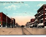 Third Street View Bartlesville Oklahoma OK 1916 DB Postcard V14 - £4.63 GBP
