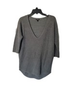 Express Knit Pullover Sweater ~ Sz S ~ 3/4 Sleeve ~ Gray &amp; Silver - £18.62 GBP